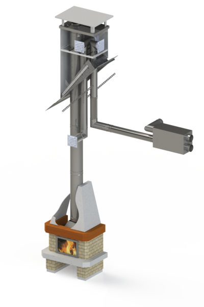 komin z blachy - podłączenie rekuperatora