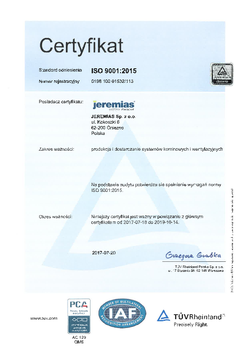 Certyfikat jakości